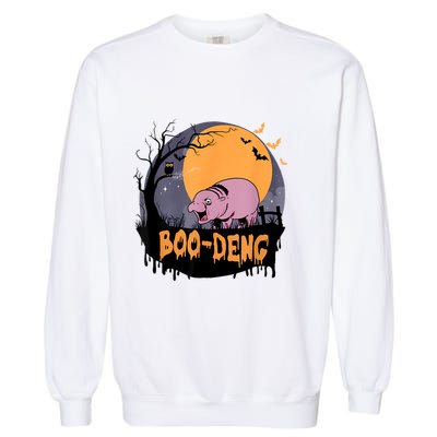 Moo Deng Halloween Boo Deng Halloween Garment-Dyed Sweatshirt