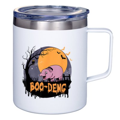 Moo Deng Halloween Boo Deng Halloween 12oz Stainless Steel Coffee Mug