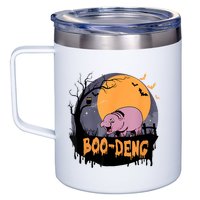 Moo Deng Halloween Boo Deng Halloween 12oz Stainless Steel Coffee Mug