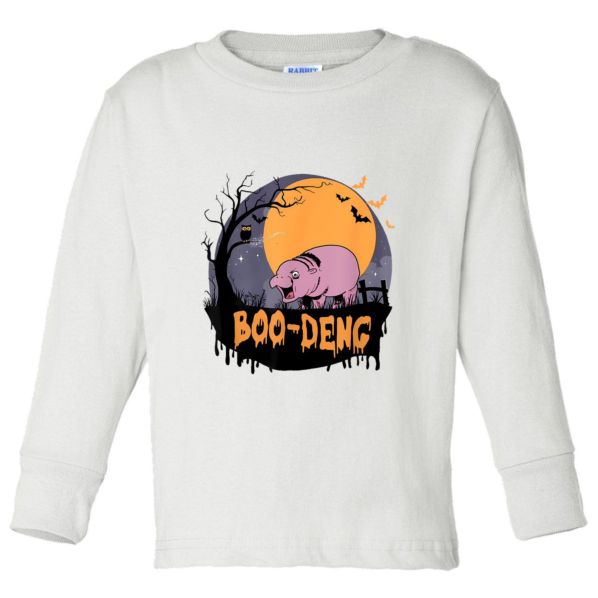 Moo Deng Halloween Boo Deng Halloween Toddler Long Sleeve Shirt