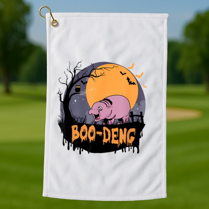 Moo Deng Halloween Boo Deng Halloween Golf Towel