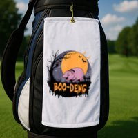 Moo Deng Halloween Boo Deng Halloween Golf Towel