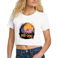 Moo Deng Halloween Boo Deng Halloween Crop Top