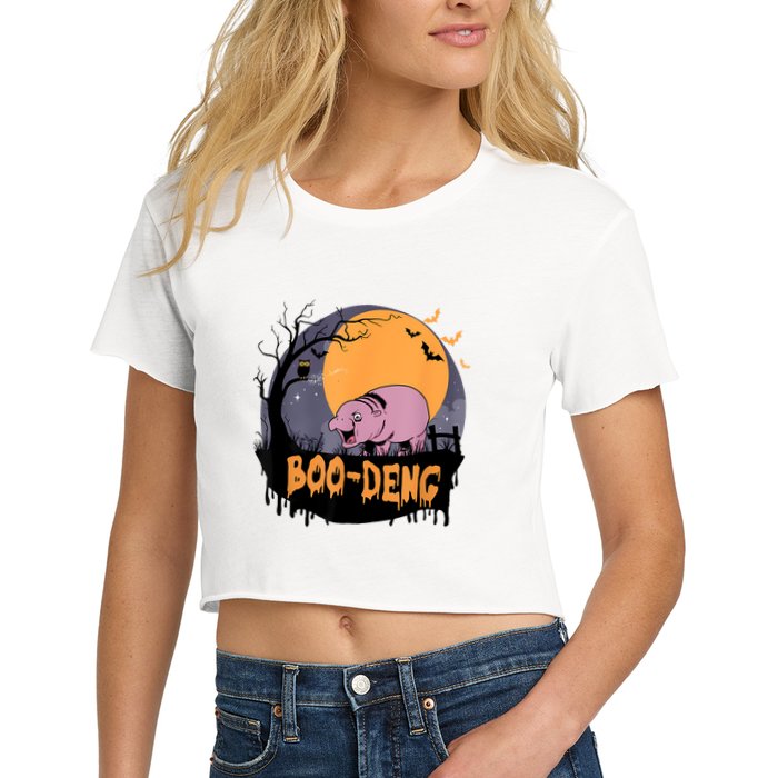 Moo Deng Halloween Boo Deng Halloween Crop Top