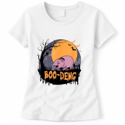 Moo Deng Halloween Boo Deng Halloween Womens T-Shirt