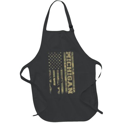 Michigan Deer Hunter Vintage Deer Hunting Camo Usa Flag Apron
