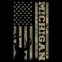 Michigan Deer Hunter Vintage Deer Hunting Camo Usa Flag Tank Top