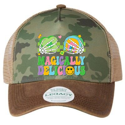 Magically Delicious Hippie St Patrick's Day Skeleton Charms Legacy Tie Dye Trucker Hat
