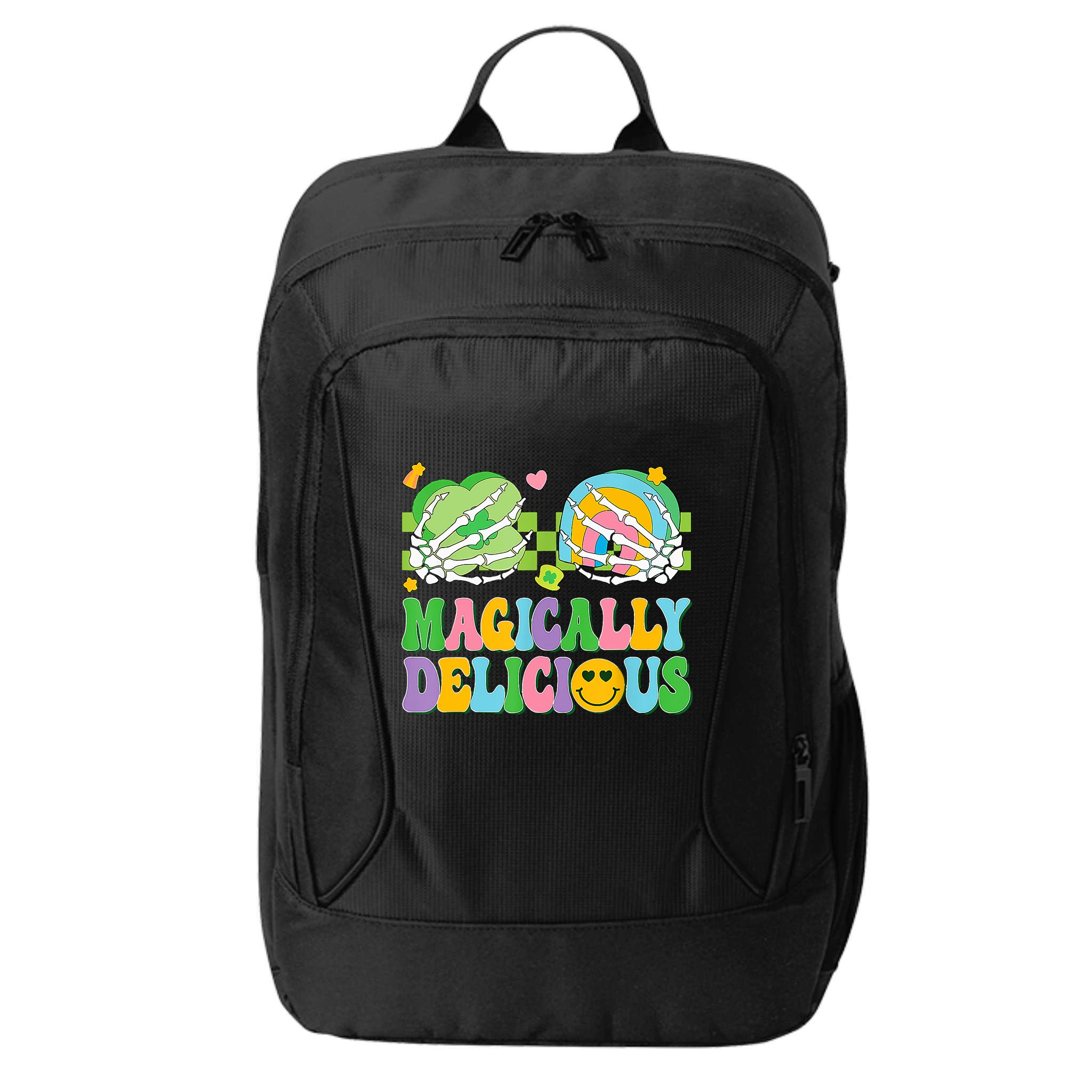 Magically Delicious Hippie St Patrick's Day Skeleton Charms City Backpack