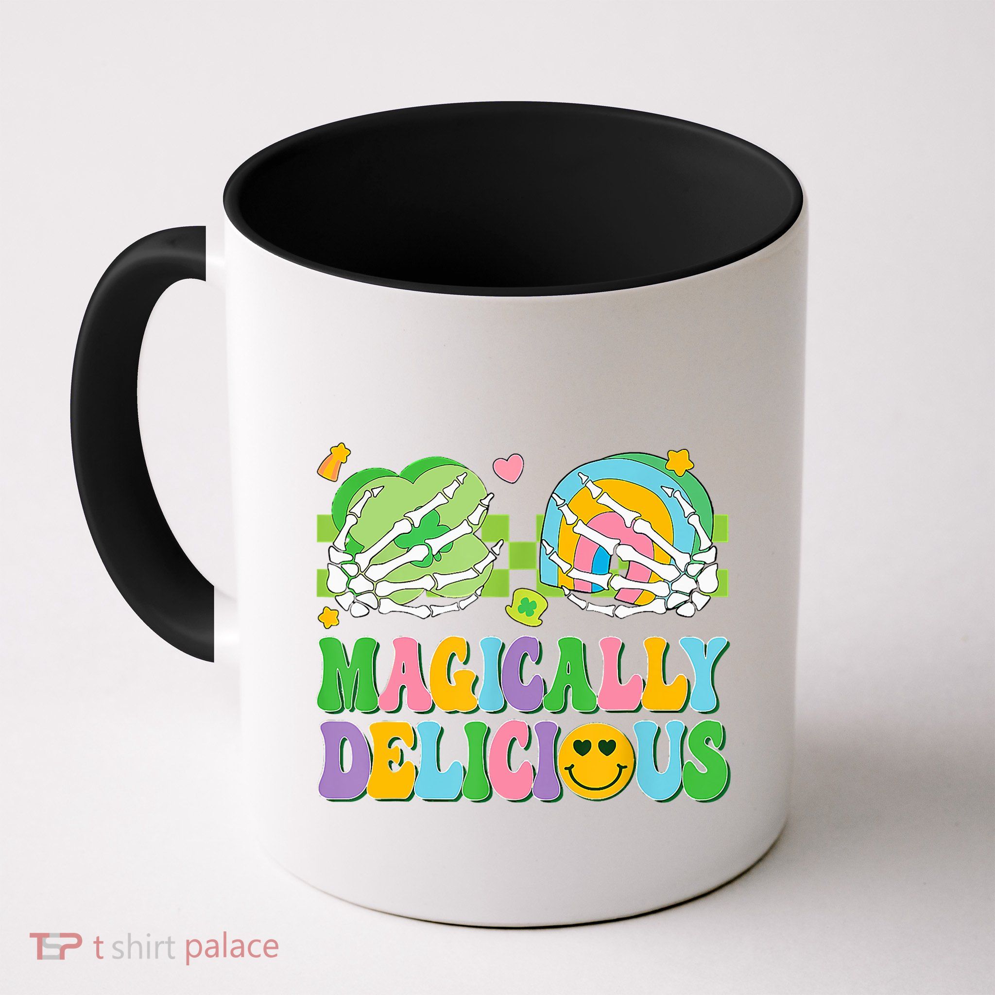 Magically Delicious Hippie St Patrick's Day Skeleton Charms Mug