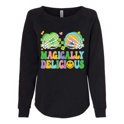 Magically Delicious Hippie St Patrick's Day Skeleton Charms Womens California Wash Sweatshirt