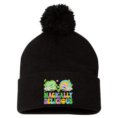 Magically Delicious Hippie St Patrick's Day Skeleton Charms Pom Pom 12in Knit Beanie