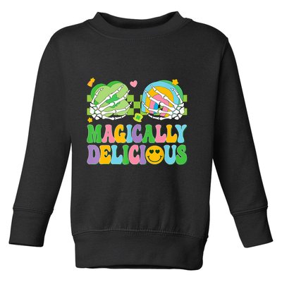 Magically Delicious Hippie St Patrick's Day Skeleton Charms Toddler Sweatshirt