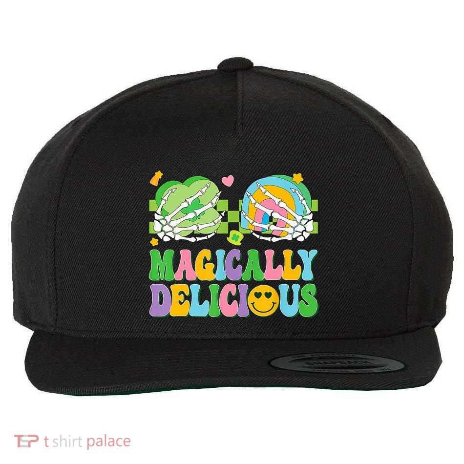 Magically Delicious Hippie St Patrick's Day Skeleton Charms Wool Snapback Cap