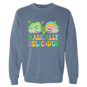 Magically Delicious Hippie St Patrick's Day Skeleton Charms Garment-Dyed Sweatshirt