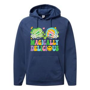 Magically Delicious Hippie St Patrick's Day Skeleton Charms Performance Fleece Hoodie