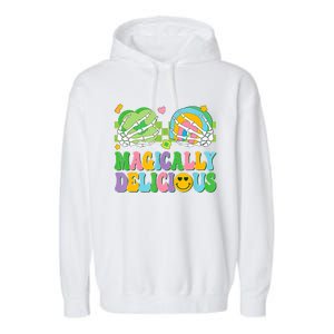 Magically Delicious Hippie St Patrick's Day Skeleton Charms Garment-Dyed Fleece Hoodie