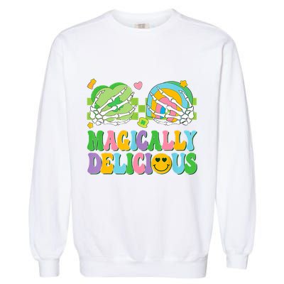 Magically Delicious Hippie St Patrick's Day Skeleton Charms Garment-Dyed Sweatshirt