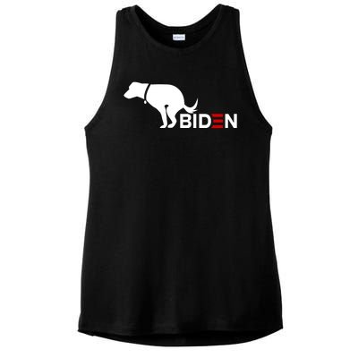 My Dog Hates Biden Funny Anti Biden Ladies PosiCharge Tri-Blend Wicking Tank