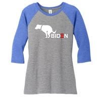 My Dog Hates Biden Funny Anti Biden Women's Tri-Blend 3/4-Sleeve Raglan Shirt