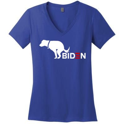 My Dog Hates Biden Funny Anti Biden Women's V-Neck T-Shirt