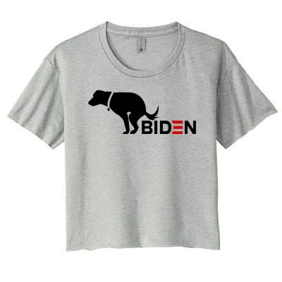 My Dog Hates Biden Funny Anti Biden Women's Crop Top Tee