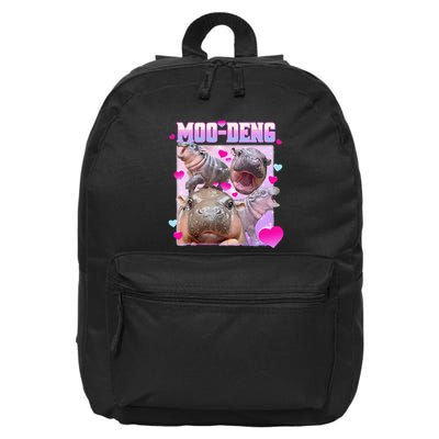 Moo Deng Hippo Baby Pygmy Funny Gift 16 in Basic Backpack