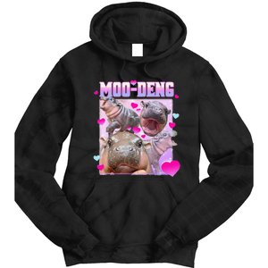 Moo Deng Hippo Baby Pygmy Funny Gift Tie Dye Hoodie