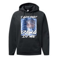 Moo Deng Hippo Funny Ironic Meme Xray I Got That Dawg In Me Performance Fleece Hoodie