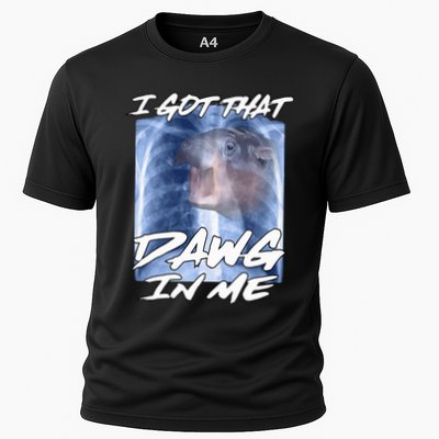 Moo Deng Hippo Funny Ironic Meme Xray I Got That Dawg In Me Cooling Performance Crew T-Shirt