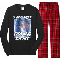 Moo Deng Hippo Funny Ironic Meme Xray I Got That Dawg In Me Long Sleeve Pajama Set