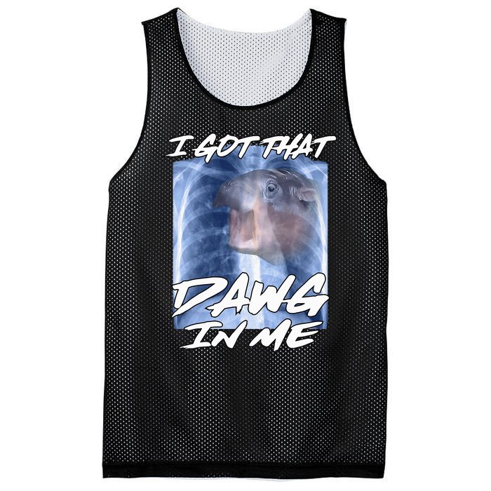 Moo Deng Hippo Funny Ironic Meme Xray I Got That Dawg In Me Mesh Reversible Basketball Jersey Tank