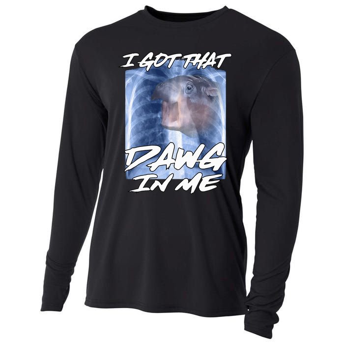 Moo Deng Hippo Funny Ironic Meme Xray I Got That Dawg In Me Cooling Performance Long Sleeve Crew