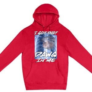 Moo Deng Hippo Funny Ironic Meme Xray I Got That Dawg In Me Premium Pullover Hoodie