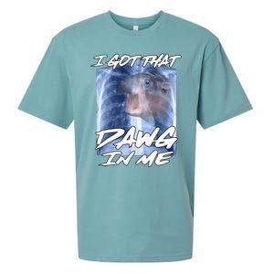 Moo Deng Hippo Funny Ironic Meme Xray I Got That Dawg In Me Sueded Cloud Jersey T-Shirt