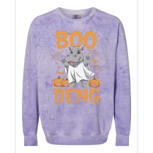 Moo Deng Halloween Cute Baby Pygmy Hippo Colorblast Crewneck Sweatshirt