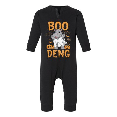 Moo Deng Halloween Cute Baby Pygmy Hippo Infant Fleece One Piece