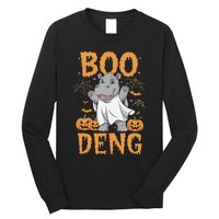 Moo Deng Halloween Cute Baby Pygmy Hippo Long Sleeve Shirt