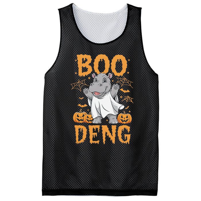 Moo Deng Halloween Cute Baby Pygmy Hippo Mesh Reversible Basketball Jersey Tank