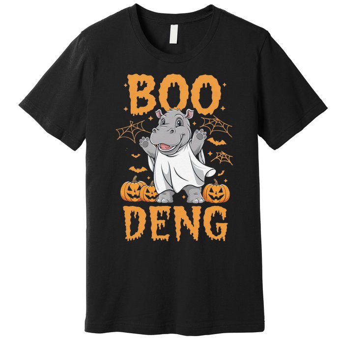 Moo Deng Halloween Cute Baby Pygmy Hippo Premium T-Shirt