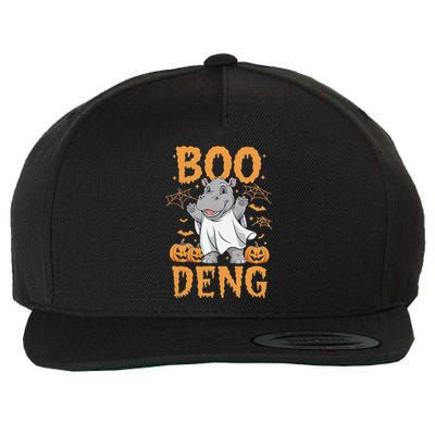 Moo Deng Halloween Cute Baby Pygmy Hippo Wool Snapback Cap