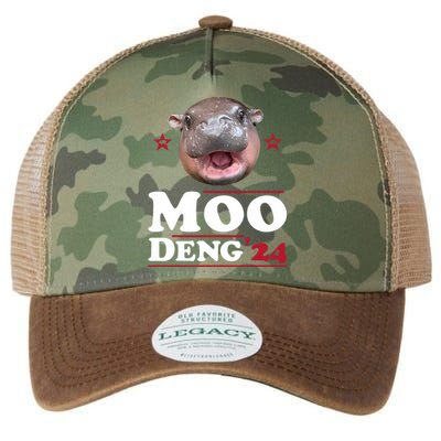 Moo Deng Hippo Cute Baby Pygmy Funny Election 2024 Legacy Tie Dye Trucker Hat