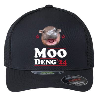 Moo Deng Hippo Cute Baby Pygmy Funny Election 2024 Flexfit Unipanel Trucker Cap