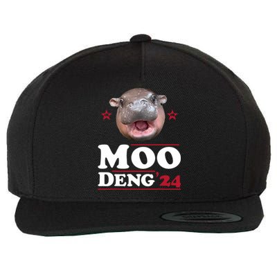 Moo Deng Hippo Cute Baby Pygmy Funny Election 2024 Wool Snapback Cap