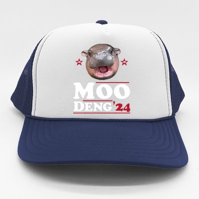 Moo Deng Hippo Cute Baby Pygmy Funny Election 2024 Trucker Hat