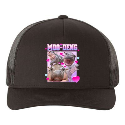 Moo Deng Hippo Baby Pygmy Funny Yupoong Adult 5-Panel Trucker Hat