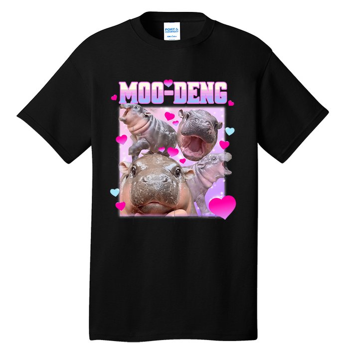 Moo Deng Hippo Baby Pygmy Funny Tall T-Shirt