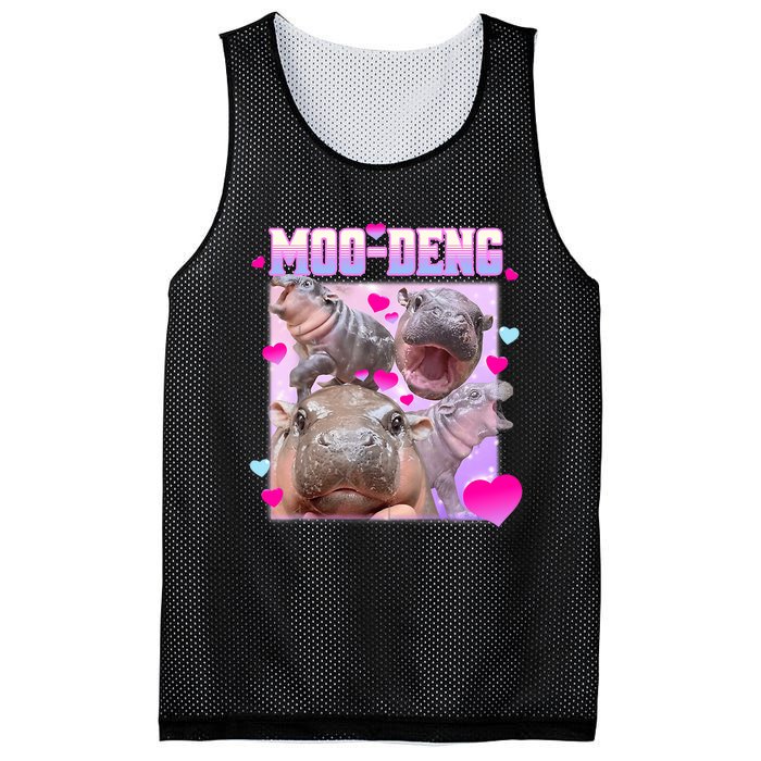 Moo Deng Hippo Baby Pygmy Funny Mesh Reversible Basketball Jersey Tank