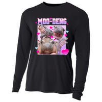 Moo Deng Hippo Baby Pygmy Funny Cooling Performance Long Sleeve Crew