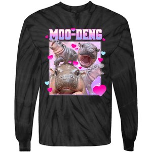 Moo Deng Hippo Baby Pygmy Funny Tie-Dye Long Sleeve Shirt